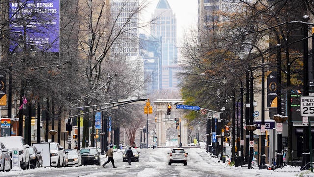 Large Winter Storm Continues To Bring Snow To Southern States 