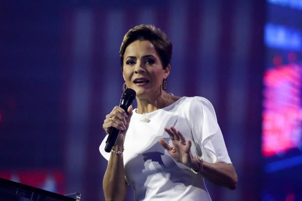 Kari Lake speaks during a gathering known as America Fest, an event organized by Turning Point USA, in Phoenix, Arizona, December 20, 2022. 