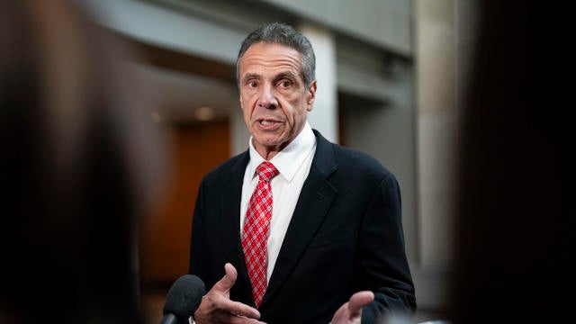 Former Gov. Andrew Cuomo speaks to reporters following a closed-door interview with the House Oversight and Accountability Subcommittee on Coronavirus Pandemic on Capitol Hill, on June 11, 2024 in Washington, DC. 