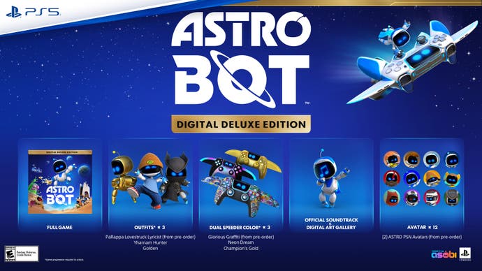 Everything included in Astro Bot's Digital Deluxe Edition