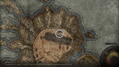 A map screen from Shadow of the Erdtree showing the location of the Scaduview Chalice and five Scadutree Fragments.
