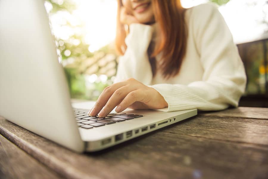 girl in computer