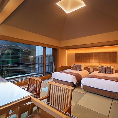 Corner Twin Room With Open-Air Bath-Kaori 箱根 花紋 クーポン