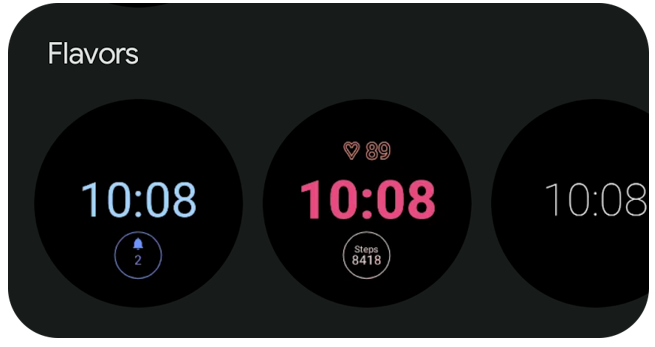 Wear OS 5 watch face flavors