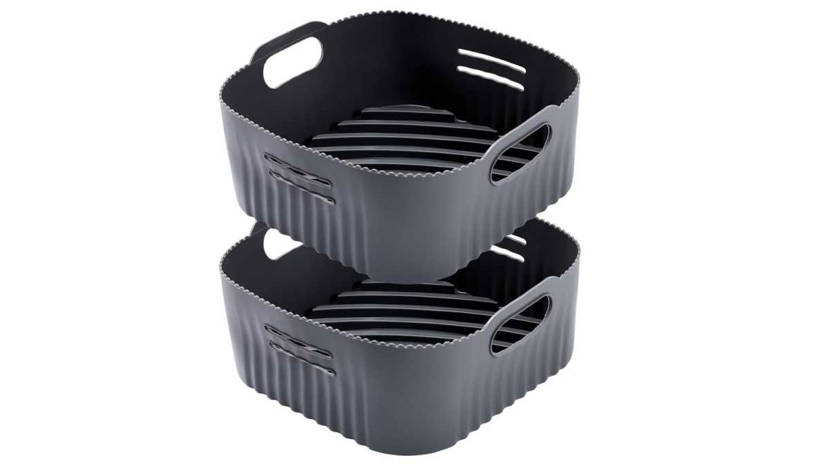 Two silicone air fryer liners