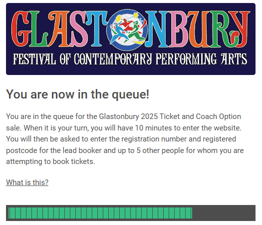 Glastonbury 2025 ticket queue