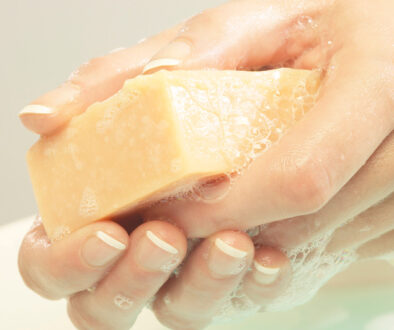 Hands using soap