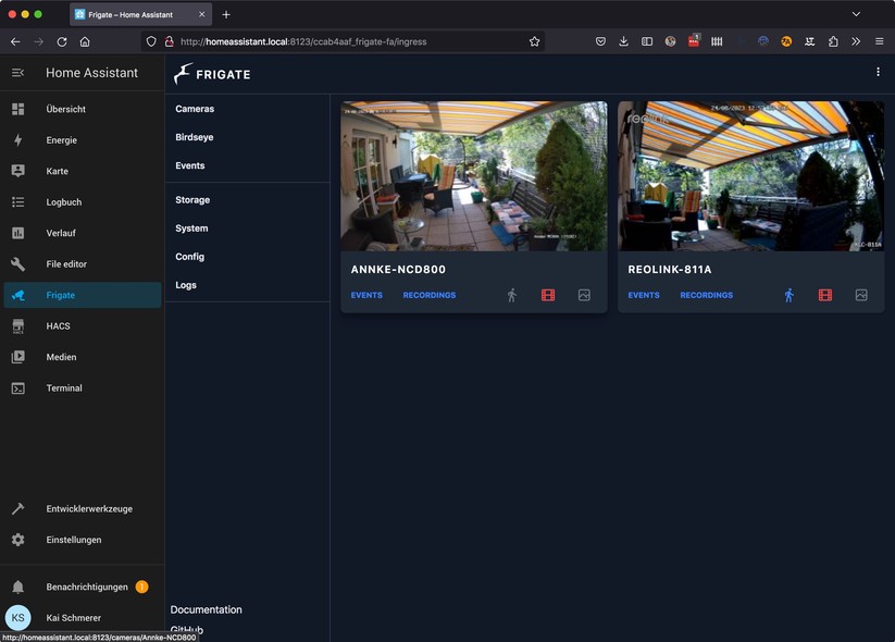Home Assistant: Installation von Frigate, Onvif-Kameras und Frigate Card