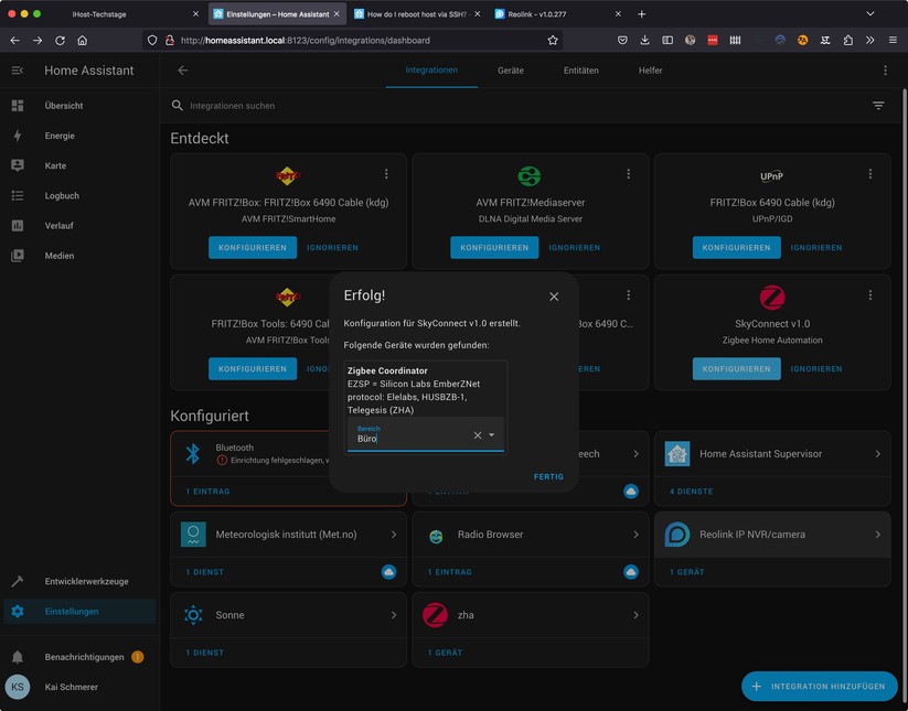 Home Assistant: Setup inklusive Zigbee-Stick Skyconnect 