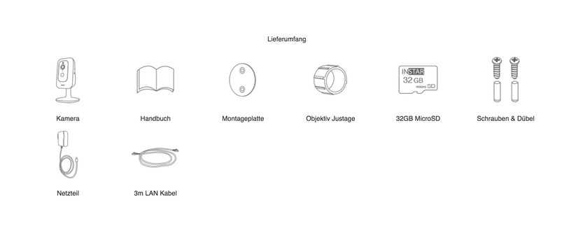 Überwachungskamera Instar IN-8401 2K+: Lieferumfang