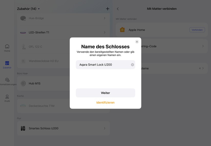 Aqara Smart Lock U200: Integration in Apple Home