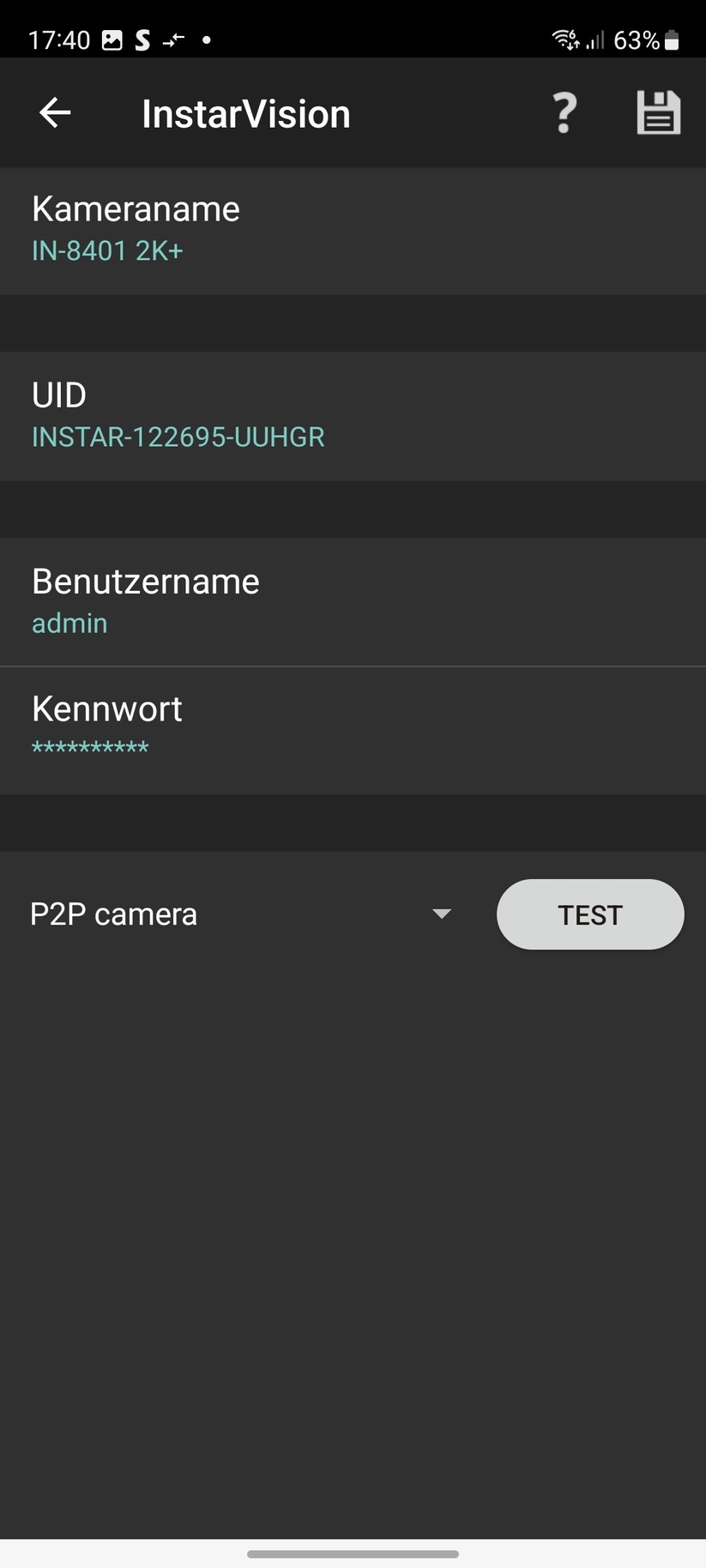 Instar IN-8401 2K+: Setup mit App Instar Vision unter Android