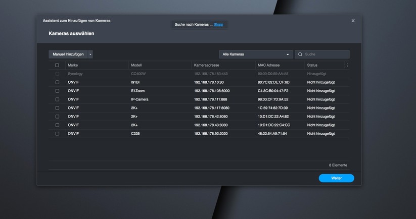 Instar IN-9408 2K+: Integration in Synology Surveillance Station