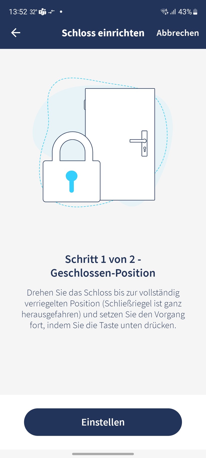 Tedee Go: Kalibrierung von Schloss und Türfalle