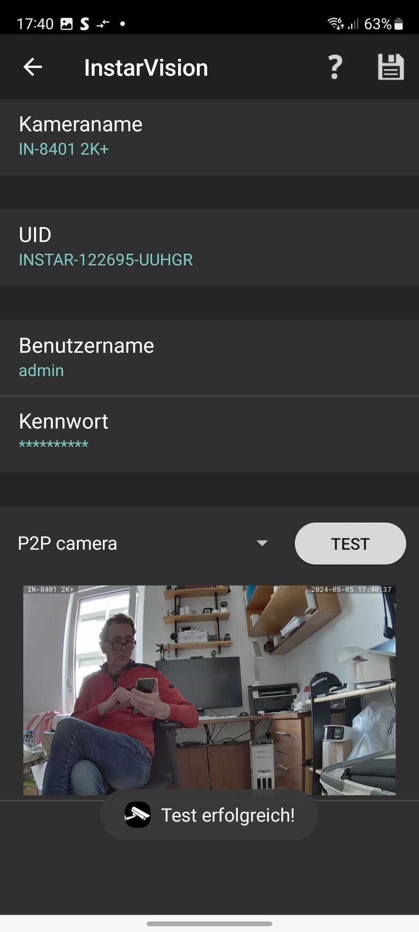 Instar IN-8401 2K+: Setup mit App Instar Vision unter Android