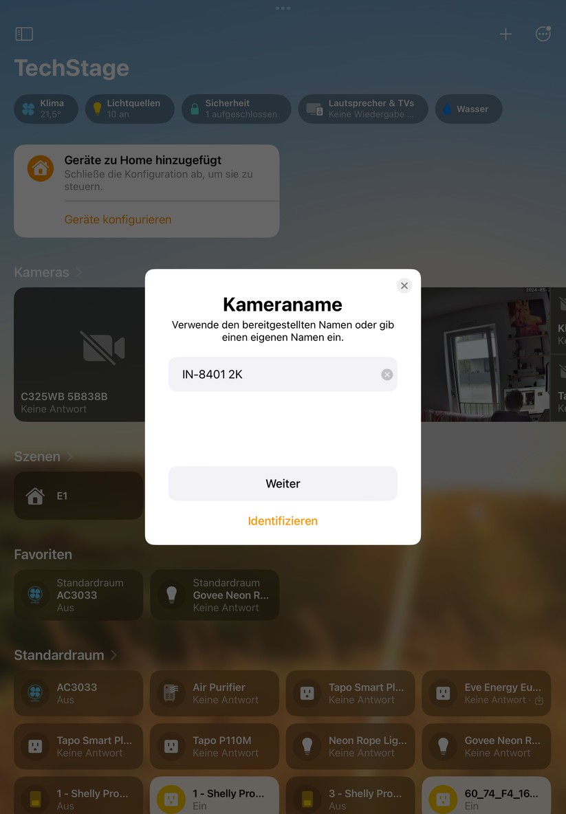 Instar IN-8401 2K+ unter Homekit