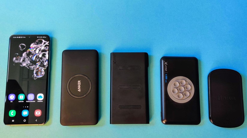 Powerbanks mit Qi-Funktion. Nett als Zusatz. 