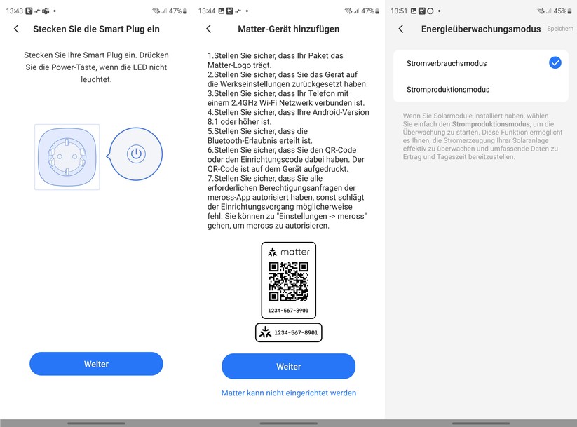 Der smarte WLAN-Zwischenstecker Meross benötigt keinen Hub und lässt sich dank Matter-Unterstützung in viele Smart-Home-Zentralen integrieren. Außerdem ist er ideal für Betreiber von Balkonkraftwerken geeignet, da er zwischen Stromverbrauch und -produktion unterscheiden kann.