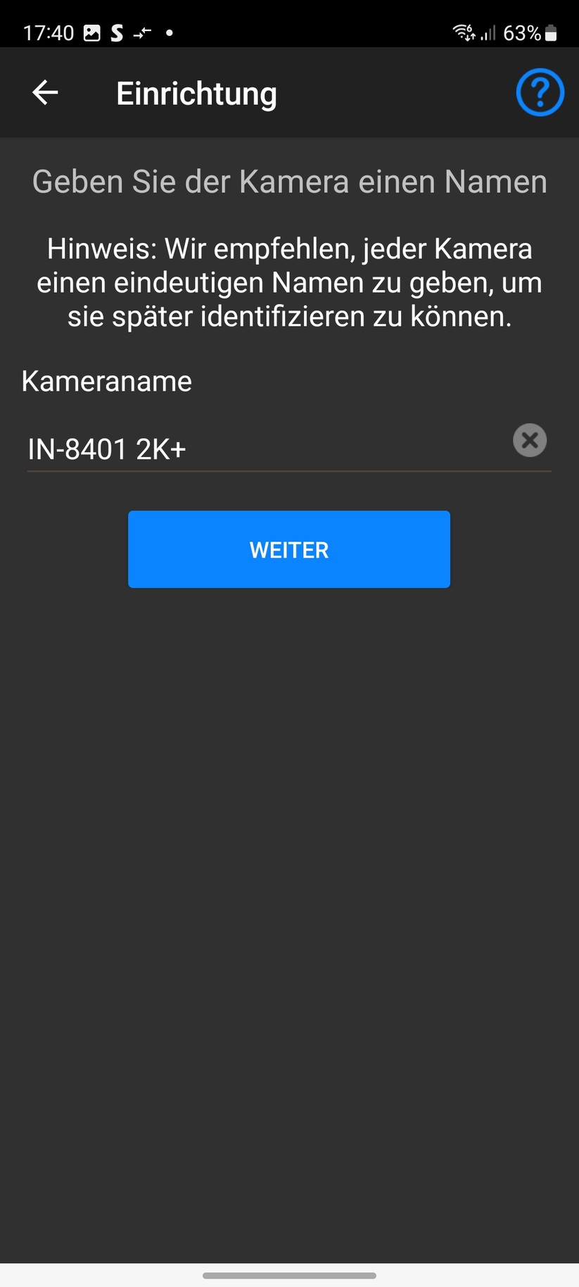 Instar IN-8401 2K+: Setup mit App Instar Vision unter Android