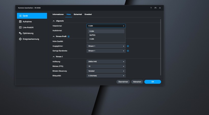 Instar IN-9408 2K+: Integration in Synology Surveillance Station