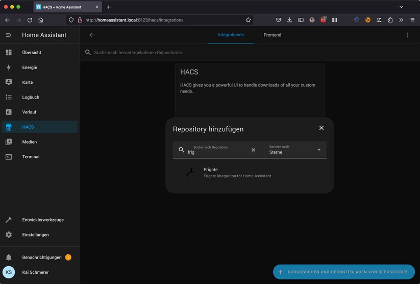 Home Assistant: Installation von Frigate, Onvif-Kameras und Frigate Card