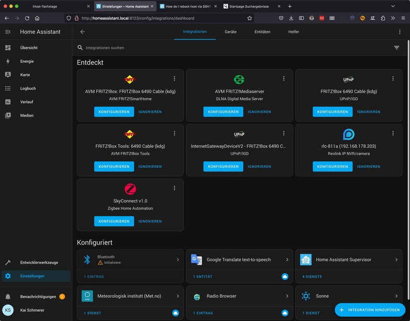 Home Assistant: Setup inklusive Zigbee-Stick Skyconnect 