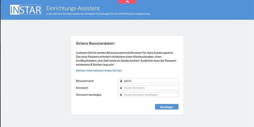 Überwachungskamera Instar IN-8401 2K+: Setup mit Browser