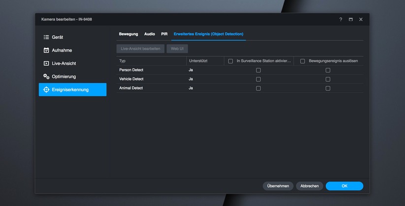 Instar IN-9408 2K+: Integration in Synology Surveillance Station