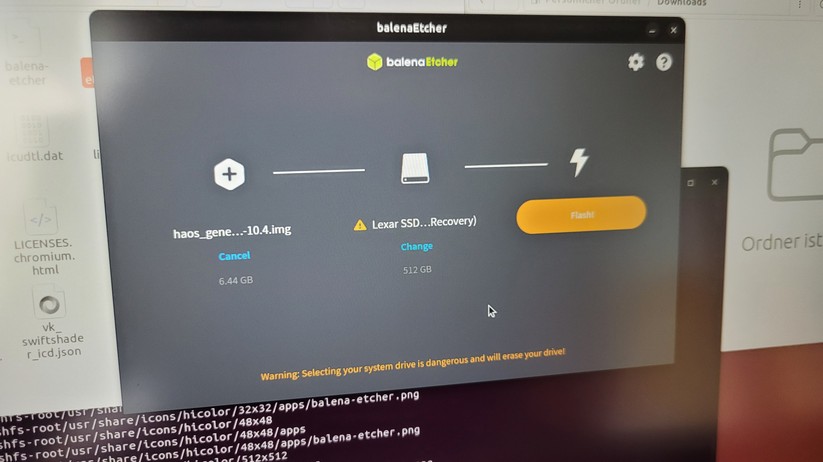 Home Assistant auf Mini-PC flashen mit Linux-USB-Stick