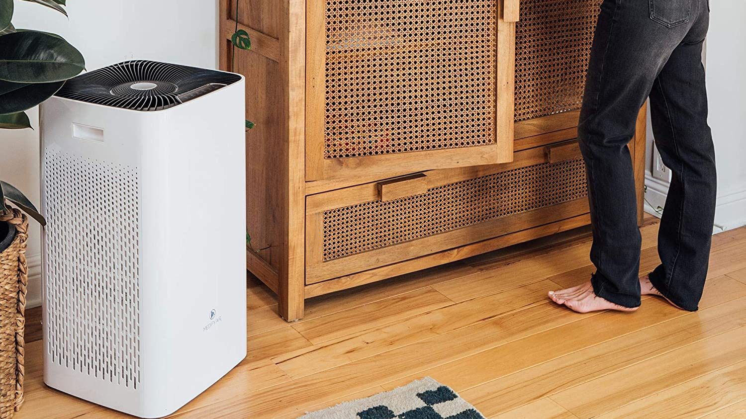 Medify air purifier on a floor