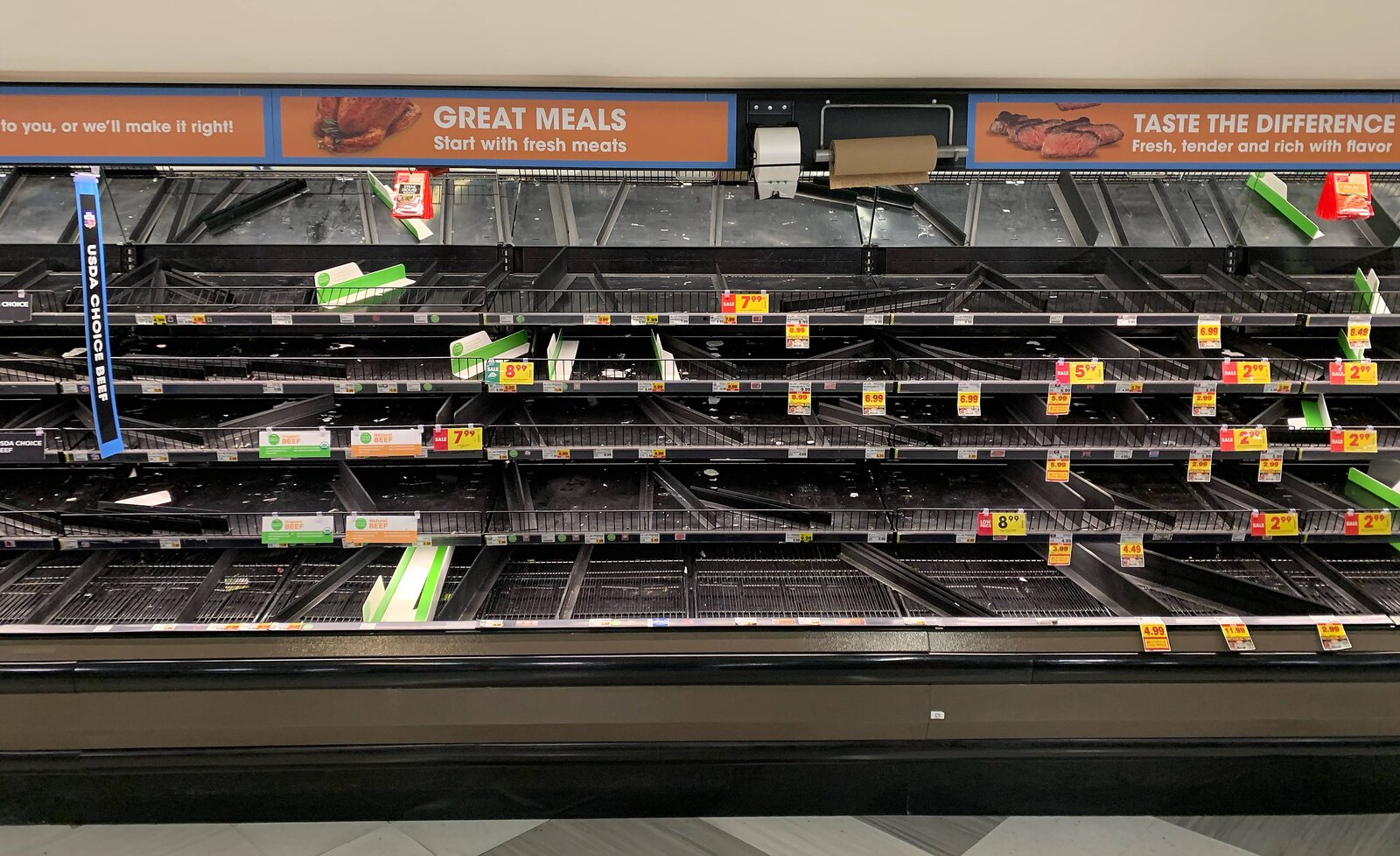 empty grocery store shelves