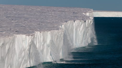 Water running off the arctic ice shelf