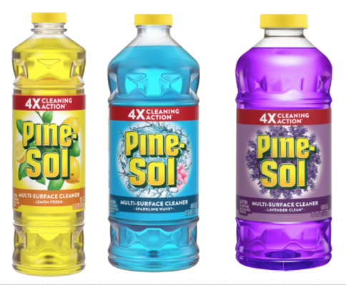 Clorox recall: Pine-Sol Scented Multi-Surface Cleaners in Lemon Fresh, Sparkling Wave, and Lavender Clean Scents.