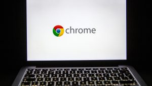 Google Chrome icon on laptop