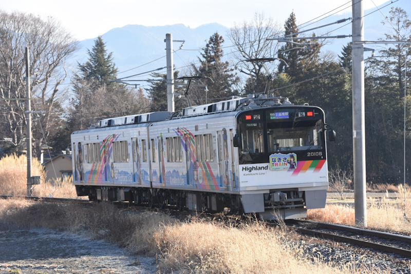 2025年1月19日撮影　アルピコ交通　12ﾚ　20100形　20105F編成　2代目なぎさTRAIN　後撃ち