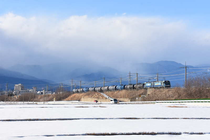 2024年2月10日撮影　みどり湖にて　東線貨物5460ﾚ　EH200-21号機　タキ10両