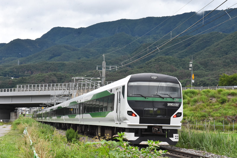 2024年6月30日撮影　E257系5000番台　OM93編成　あずさ74号　送り込み回送　聖ストレート　後撃ち