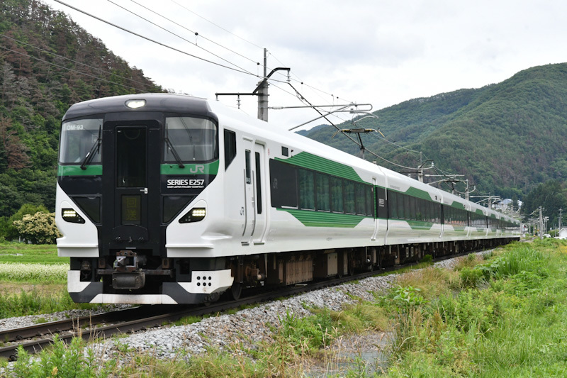 2024年6月30日撮影　E257系5000番台　OM93編成　あずさ74号　送り込み回送　聖ストレート　