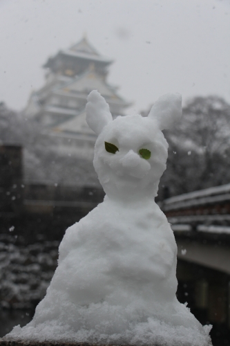 雪の大阪城