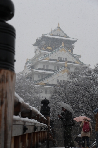 雪の大阪城