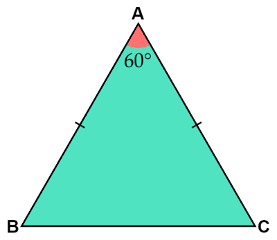 頂角が60°の二等辺三角形