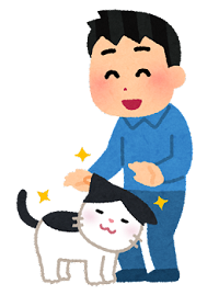 A person stroking a cat