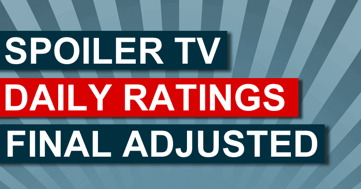 Final Adjusted TV Ratings for Sunday 26th October 2014