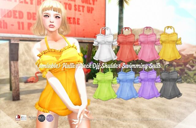 {amiable} Halter Neck Off Shoulder Swimming Suits@SUMMERFEST '19(50%OFF SALE).