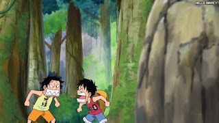 ワンピースアニメ 504話 幼少期 エース ルフィ かわいい ACE LUFFY | ONE PIECE Episode 504 ASL