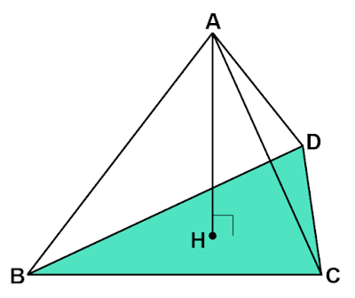 正四面体の頂点から対面への垂線の足は対面のどの位置にある？