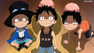 ワンピースアニメ 497話 幼少期 エース サボ ルフィ ACE LUFFY SABO | ONE PIECE Episode 497 ASL