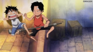 ワンピースアニメ 497話 エース ルフィ 幼少期 | ONE PIECE Episode 497 ASL