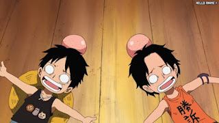 ワンピースアニメ 497話 エース ルフィ 幼少期 | ONE PIECE Episode 497 ASL