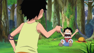 ワンピースアニメ 504話 幼少期 エース ルフィ かわいい ACE LUFFY | ONE PIECE Episode 504 ASL